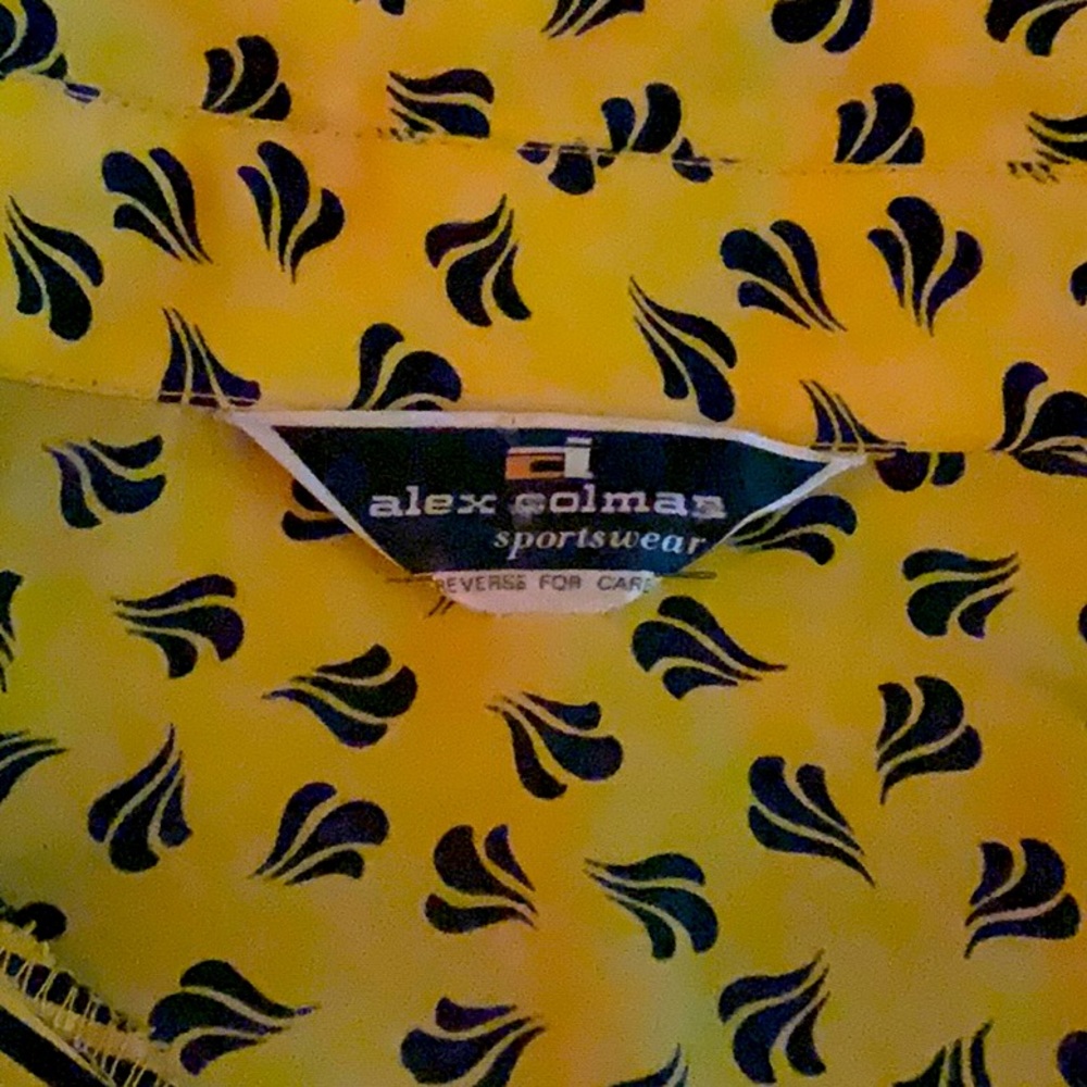 Like-New Vintage Alex Colman Late 70’s Satin Yellow button down blouse available